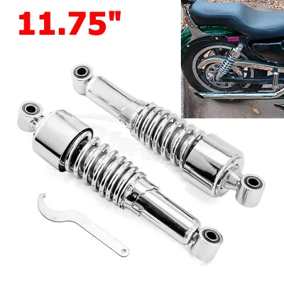 Chrome Rear Shocks 11.75  For Harley Touring Road Glide Road King Tour Glide FLT • $79.99