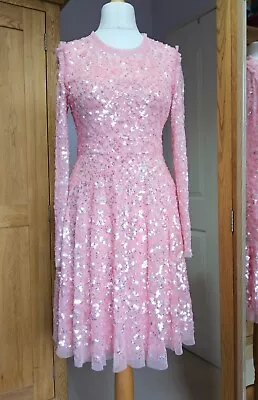 Needle And Thread Aurelia Sequin Mini Dress Rose Pink UK 12 BNWT May Also Fit 10 • £100