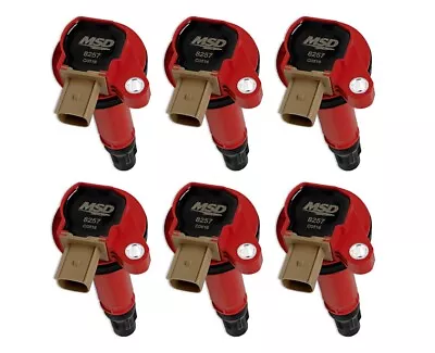 MSD (6) Red Ignition Coils For 2011-2016 F-150 3.5L V6 Ecoboost W/ Tan 3-Pin • $359.95