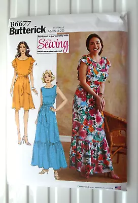 Butterick Summer Dress - Maxi + Short Length Option Pattern Multisize  6-22 • £5.50