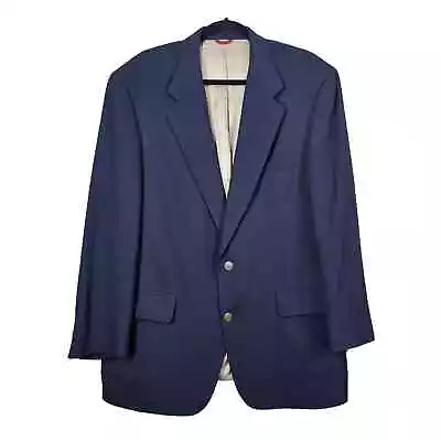 Bill Blass Marshall Fields Blazer Mens Blue Wool Jacket Gold Crest Button Preppy • $32