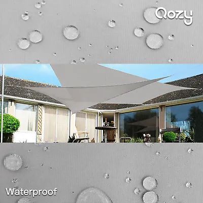$95.90 • Buy QOZY Waterproof Sun Shade Sail Patio Pool Garden Square Rectangle Triangle Grey