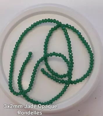 Faceted Rondelle / Abacus Opaque Glass Beads Strand 3x2 4x3 6x4 8x6 10x8 12x9mm • £3.05