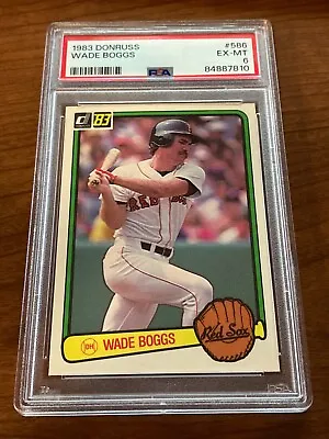 1983 DONRUSS WADE BOGGS ROOKIE #586 Graded PSA 6 EX-MT RC Card Boston Red Sox • $17.77