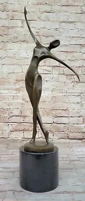 Handcrafted Mid Century Woman Dancer Milo's Genuine Bronze Statue Home Decor • $251.40