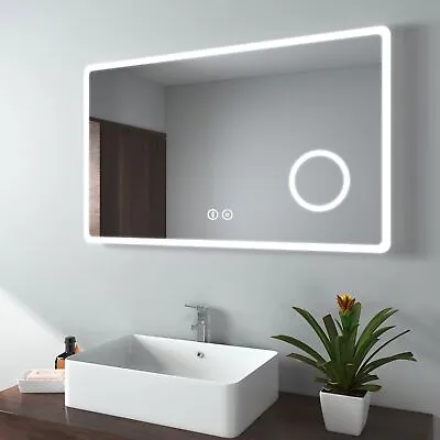 EMKE Bluetooth Bathroom Mirror With LED Lights Shaver Socket Demister 900 X 700 • £107.77