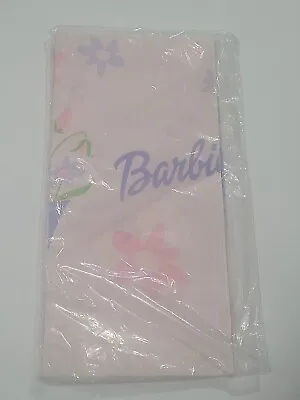 Barbie Tablecloth Table Cover Hallmark 54x89¼ Flowers Pink Celebration Vintage • $16.89