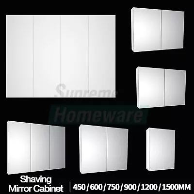Bathroom Wall Medicine Storage Mirror Shaving Cabinet PVC Glass Shelf 450-1500mm • $599