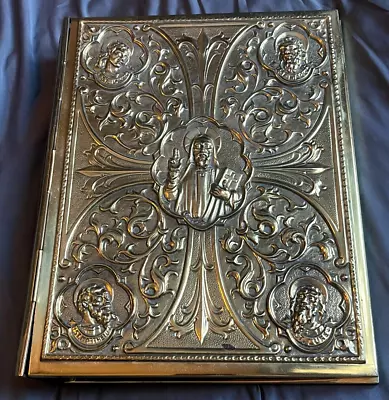 Rare Catholic Church Brass Bible Missal Cover Sts. Matthew Mark Luke John Spain • $127.50