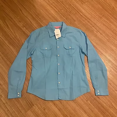 $35 • Buy NWT Island Company Long Sleeve Button Down Womens Pilota Shirt XL 92102-T