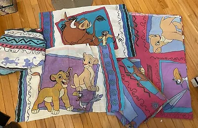 Vintage 90s Disney The Lion King Twin  Bed Sheet 2 Pillow Cases 2 Sheets • $28