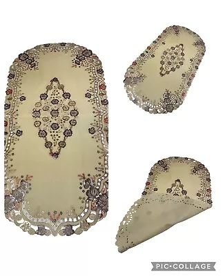 £3.95 • Buy PVC COLOUR OVAL LACE EFFECT TABLE PLACE MAT HOME CHRISTMAS WEDDINGS DECOR 40x84