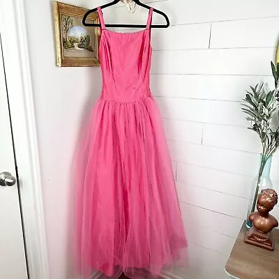 Jessica McClintock Gunne Sax VTG Y2k Evening Ball Gown Barbie Pink Size 0 • $76