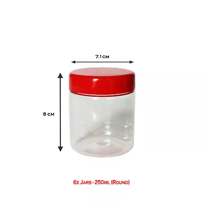 £6.99 • Buy Plastic Storage Jar With Screw Top Lids Candy Food Containers Clear Pots 250ml