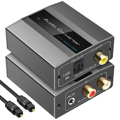 Analog To Digital Audio Converter RCA To Optical With Optical Cable Audio Digita • $24.20