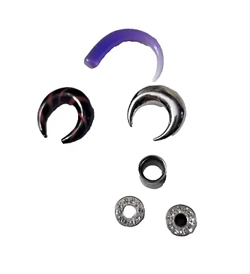 Lot 6 Acrylic Metal Ear Gauge Taper Plug Stretching Kit Stretcher Earring  • $18.99