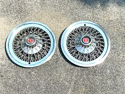 1977-1981 OEM Ford Mercury LTD Mustang Granada 14 Inch Spoked Wire Hubcaps • $50