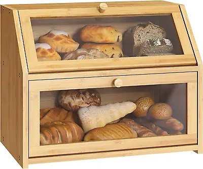 Bread Storage Farmhouse Bread Box For Kitchen Countertop Bread Container  • $52.99