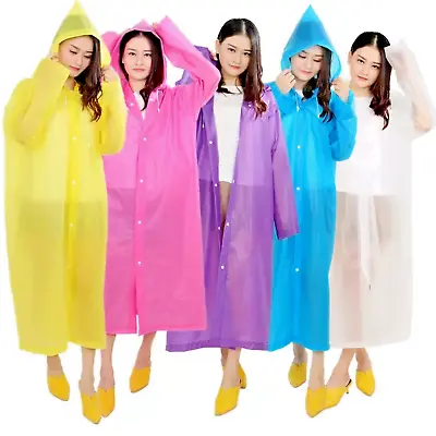 Raincoat Waterproof Poncho Reusable Plastic Adult Camping Festival Rain Coat • £3.65