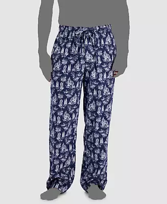 Club Room Mens Flannel Print Pajama Pants Blue Size L • $7.99