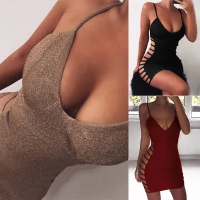 Sexy Women Girls Bandage Bodycon Evening Party Cocktail Club Short Mini Dress • $8.50