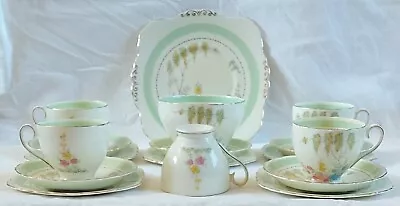 Wellington Best Bone China Trios X 5 Cake Plate Bowl J H C And Co England 1930s • £35