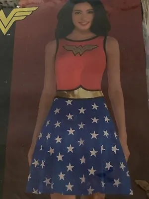 $48.99 • Buy Wonder Woman Costume Superhero Adult Fit & Flare Dress Sz M Cosplay Halloween