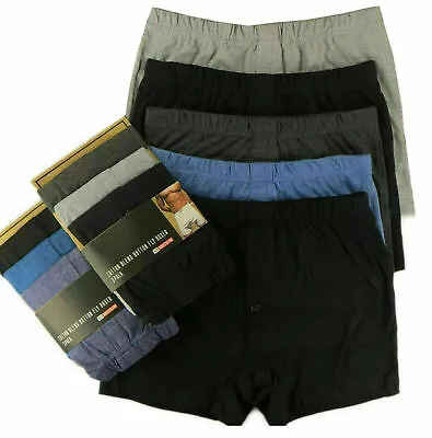 3 6 9 12 Pairs Men's Plain Boxer Shorts UnderwearClassic Cotton Rich  S-5XL Lot • £7.99