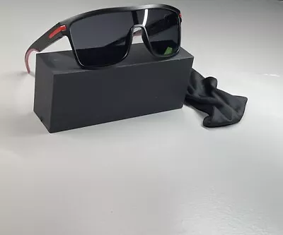 JIM HALO Retro Polarized Sunglasses Men’s Blck Red Top Square Driving Glasses • $16.99