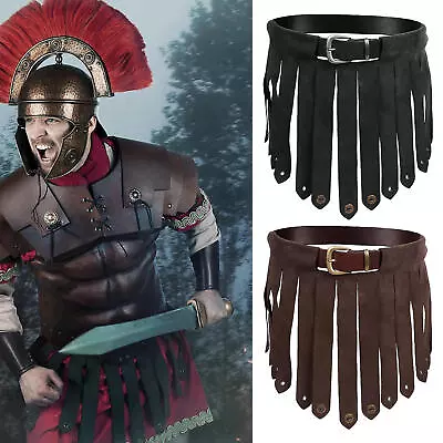 Medieval Viking PU Leather Belt Skirt Knight Costume Medieval Tassels Skirt  • £19.31