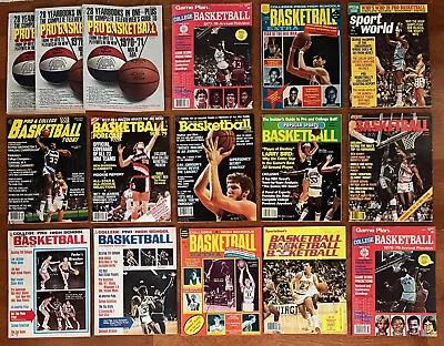 LOT Of 16 - 1960s 1980s ABA NBA NCAA BASKETBALL SPORT MAGAZINES LOT -WALTON BIRD • $10
