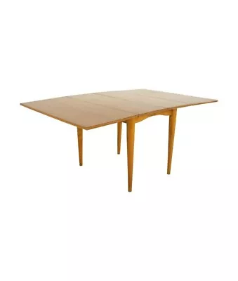 Conant Ball Mid Century Drop Leaf Maple Dining Table With 2 Leaves • $2095