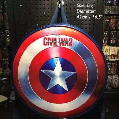 Avengers Captain America Civil War Shield Backpack Bag Shoulder Bag Cosplay New • $47.47