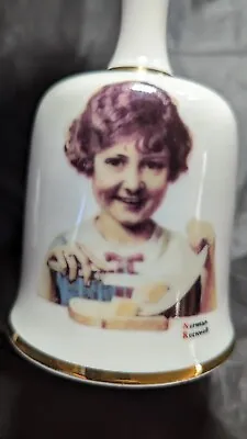 Vintage Norman Rockwell Collector Bell 1976 Butter Girl Limited Ed Gold Trim • $12.50
