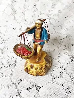   Vintage Miniature Japanese Seafood Seller Figurine Diorama 3 Inches Tall • £15