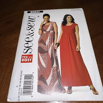 Butterick See & Sew B5837 Maxi Dress W Back-Keyhole Sz 8-24 UNCUT Pattern EASY • $7.90