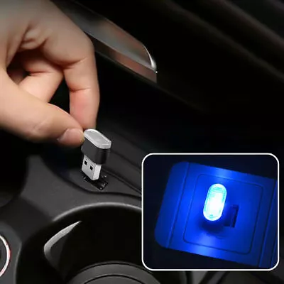 1Pc Mini USB Blue LED Decor Car Interior Accessories Light Neon Atmosphere Lamp • $2.40