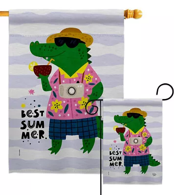 Alligator Summer Garden Flag Summertime Fun And Sun Decorative Gift Yard Banner • $25.95