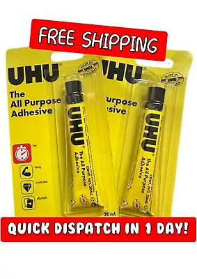 2 X UHU All Purpose Glue 20ml Extra Strong Clear Adhesive Boxed • £5.99