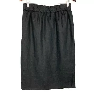J.CREW Pull-On Linen Pencil Skirt Women’s Size M Neutral Minimalist Lagenlook • $36.99