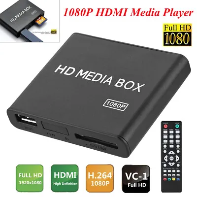 1080P HD  TV Media Player Center BOX USB AV MKV AVI MOV MP4 PAL NTSC YPbPr • £32.48