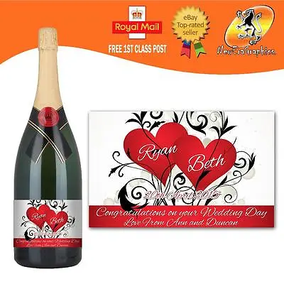 Personalised Wedding Engagement Champagne Prosecco Bottle Label Gift • £3.35