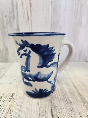 MA Hadley Vintage Horse Coffee Mug The End Blue And White (B) • $39.99