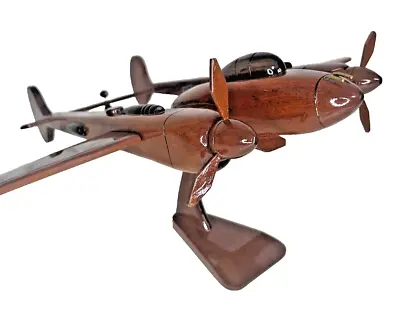 Lockheed P38 Lightning Airplane Wooden Desktop Model - Made Of Mahogany Wood • $99