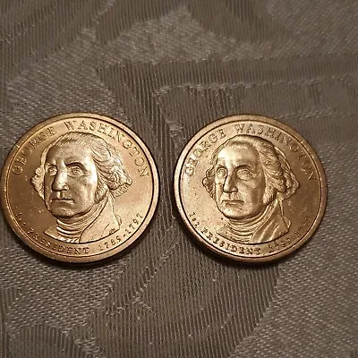 $5 • Buy 2007 P&D George Washington Presidential Dollar Coins (2 Coins) 