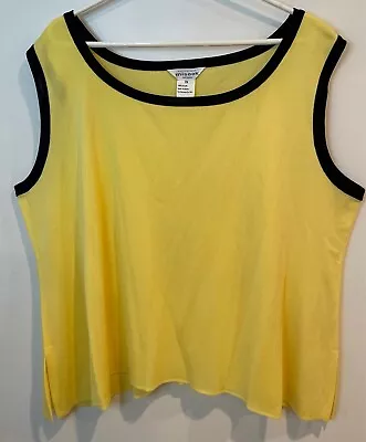 Exclusively Misook Womens Size 2X Sleeveless Knit Shell Tank Yellow • $35