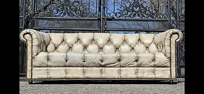 Vintage Tufted Leather Chesterfield Sofa • $3850