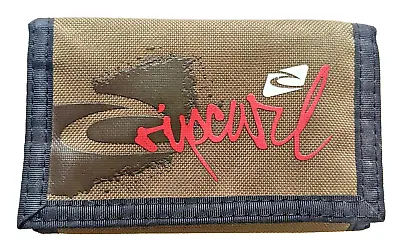 Vintage Rip Curl Surf Red Army Green Tri Fold Wallet Zip - Fast Post • $16.30