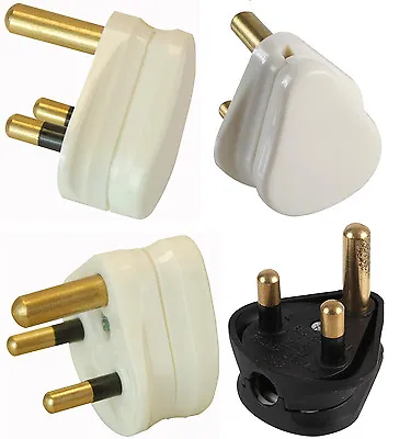 £6.29 • Buy 3 Pin Round Mains Wall Light Plug 2A 5A 15A Packs Of 1 2 5 Or 10 Pro-Elec 