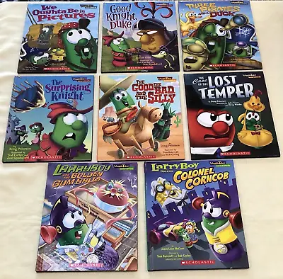 Lot Of 8~ VEGGIETALES Values To Grow By Books: Temper Knight LarryBoy Pirates • $24